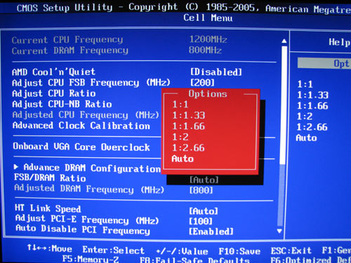 MSI DKA790GX выбор частоты памяти