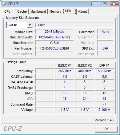  GSkill 4GB SPD 