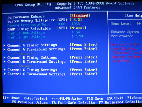 Gigabyte EX58-UD5 настройки памяти 2