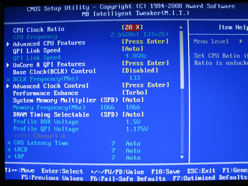 Gigabyte EX58-UD5 настройки разгона 1