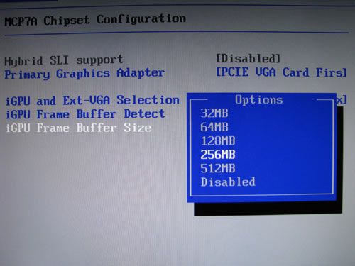 ASUS P5N7A-VM объем памяти для GPU