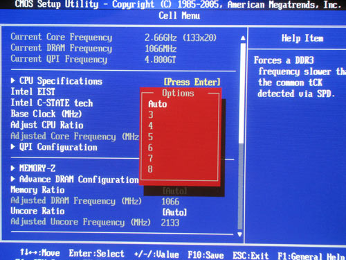MSI X58 Pro частота памяти