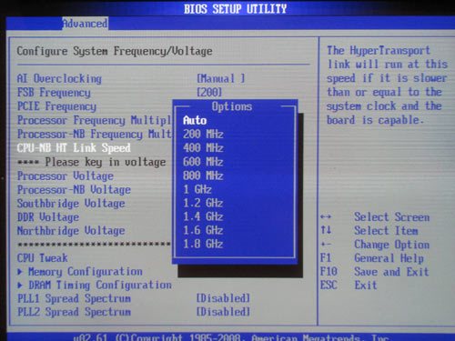 ASUS M3A78-T множитель HT