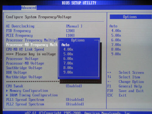 ASUS M3A78-T множитель NB