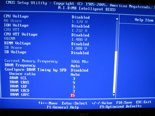 ECS X58B-A настройки памяти