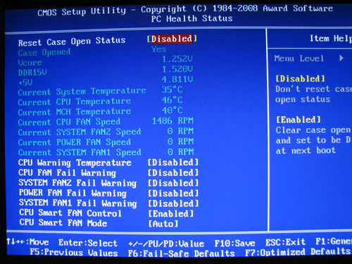 Gigabyte EX58-UD5 системный мониторинг