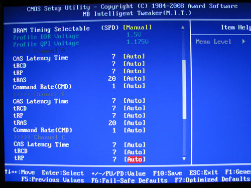 Gigabyte EX58-UD5 настройки памяти 1