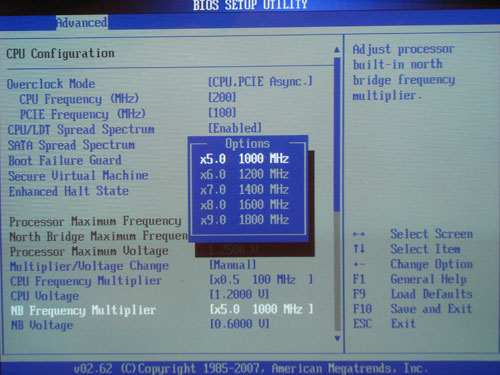 ASRock K10N780SLIX3-WiFi множитель NB