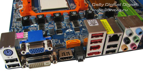 ASRock M3A790GXH/128M задняя панель