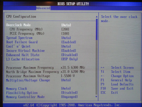 ASRock M3A790GXH/128M функции разгона1