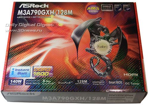 ASRock M3A790GXH/128M коробка