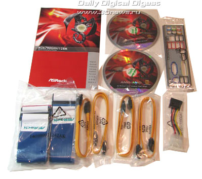 ASRock M3A790GXH/128M комплектация