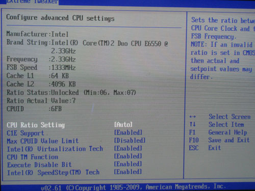 ASUS Maximus II Gene параметры CPU