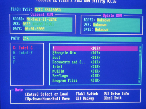 ASUS Maximus II Gene утилита EZ Flash2
