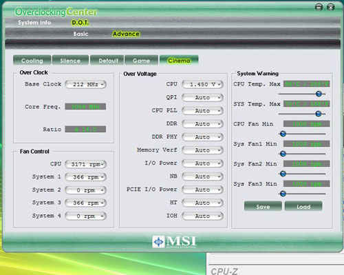 MSI 790FX-GD70 OC Center
