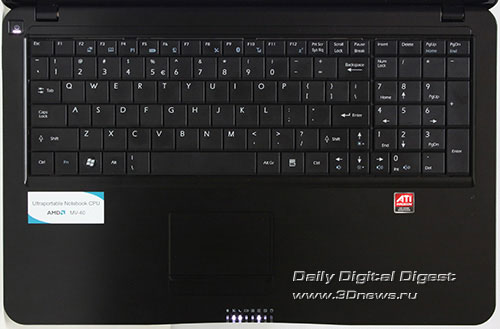 MSI X-Slim X610. Клавиатура
