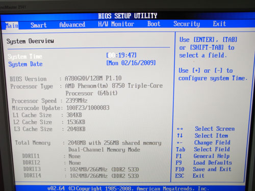 ASRock A780GXH/128M BIOS