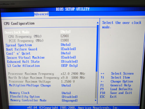 ASRock A780GXH/128M функции разгона1
