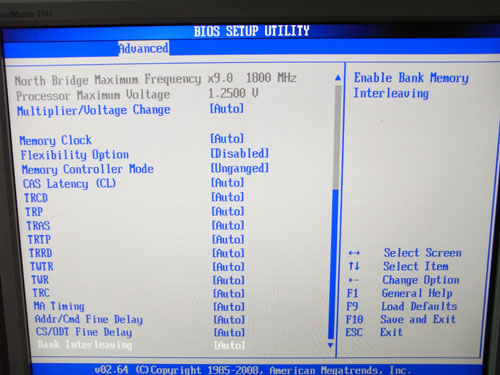 ASRock A780GXH/128M настройки памяти 2