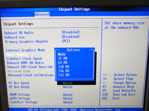 ASRock A780GXH/128M GPU MemSize