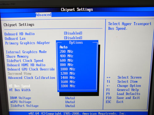 ASRock A780GXH/128M множитель HT