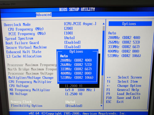 ASRock A780GXH/128M частота памяти