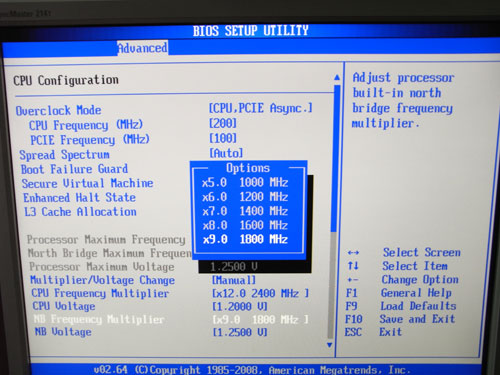 ASRock A780GXH/128M множитель NB