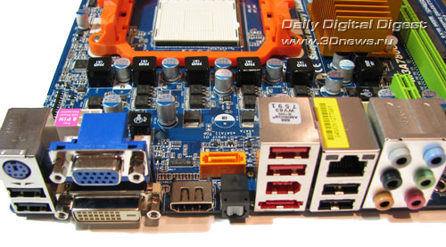 ASRock M3A780GXH/128M задняя панель