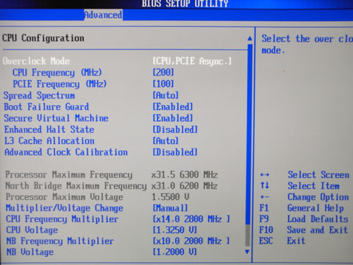 ASRock M3A780GXH/128M функции разгона1