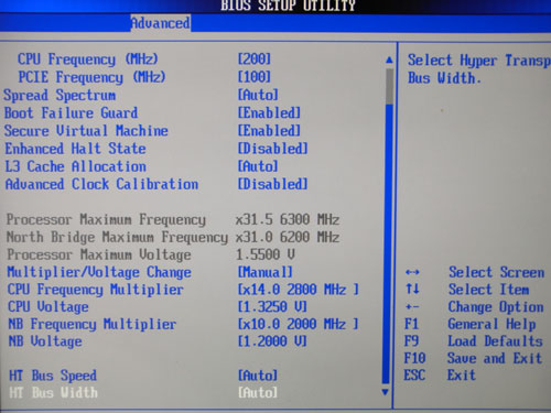 ASRock M3A780GXH/128M функции разгона2