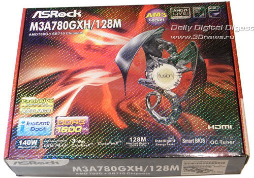 ASRock M3A780GXH/128M коробка