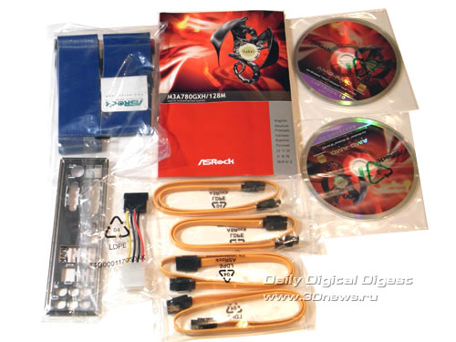 ASRock M3A780GXH/128M комплектация