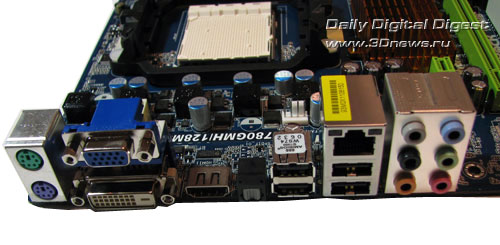 ASRock A780GMH/128M задняя панель