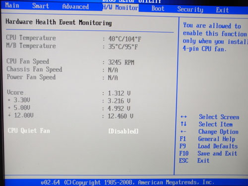 ASRock A780GMH/128M системный мониторинг