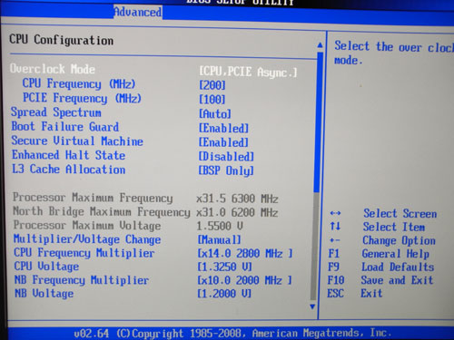 ASRock A780GMH/128M функции разгона1