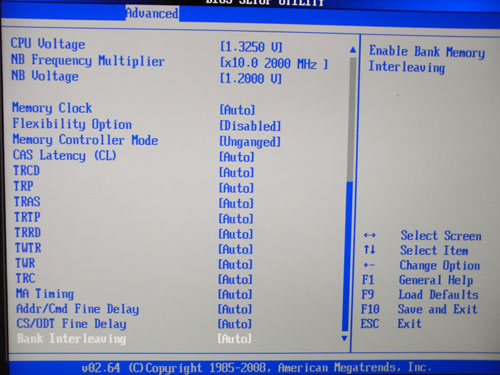 ASRock A780GMH/128M настройки памяти 2