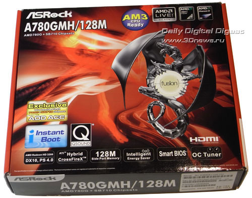 ASRock A780GMH/128M коробка