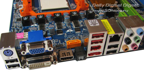 ASRock M3A790GXH/128M задняя панель