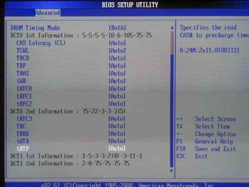 ASUS M3A78-T настройки памяти 1
