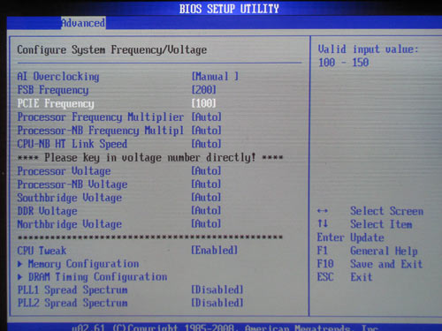 ASUS M3A78-T настройки разгона 1