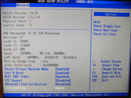 Biostar TA785GE-128M CPU