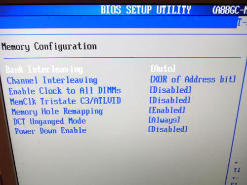 Biostar TA785GE-128M настройки памяти 2