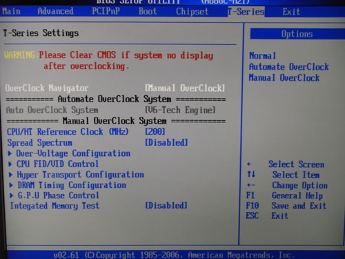 Biostar TA785GE-128M функции разгона 1