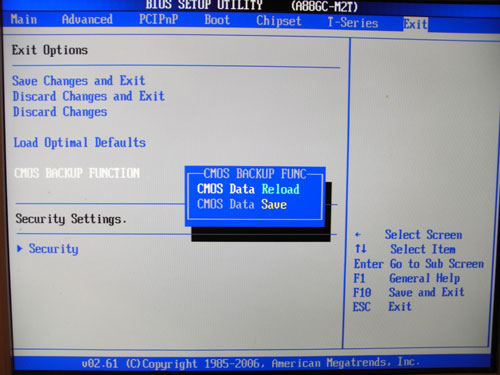 Biostar TA785GE-128M CMOS Profiles