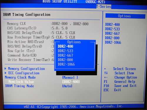 Biostar TA785GE-128M частота памяти