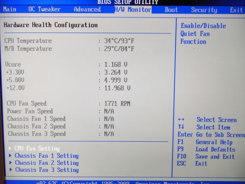 ASRock P55 Extreme системный мониторинг 1
