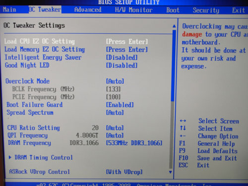 ASRock P55 Extreme настройки разгона 1