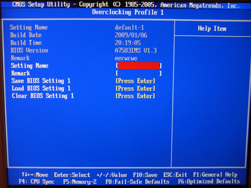 MSI P55-GD65 OC Profile 1