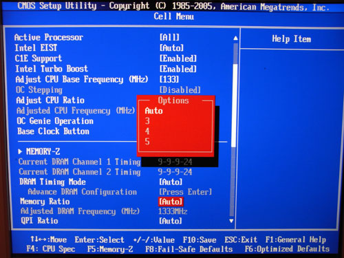 MSI P55-GD65 частота памяти