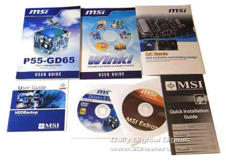  MSI P55-GD65 комплектация 1 